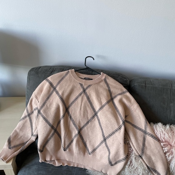 T TAHARI Stylish Beige Sweater with Black Accents XL - Picture 3 of 6